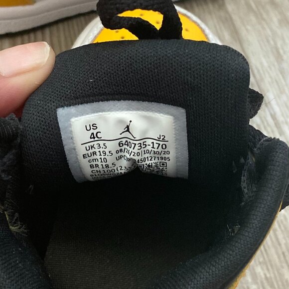 Black and yellow Size 4C toddler Jordan's - Picture 2 of 4